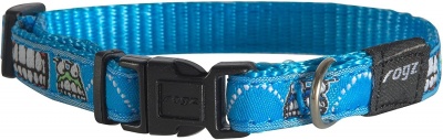 Rogz Armed Response Comic Blue Dog Collar Size XL (43-70cm) RRP 9.99 CLEARANCE XL 6.99